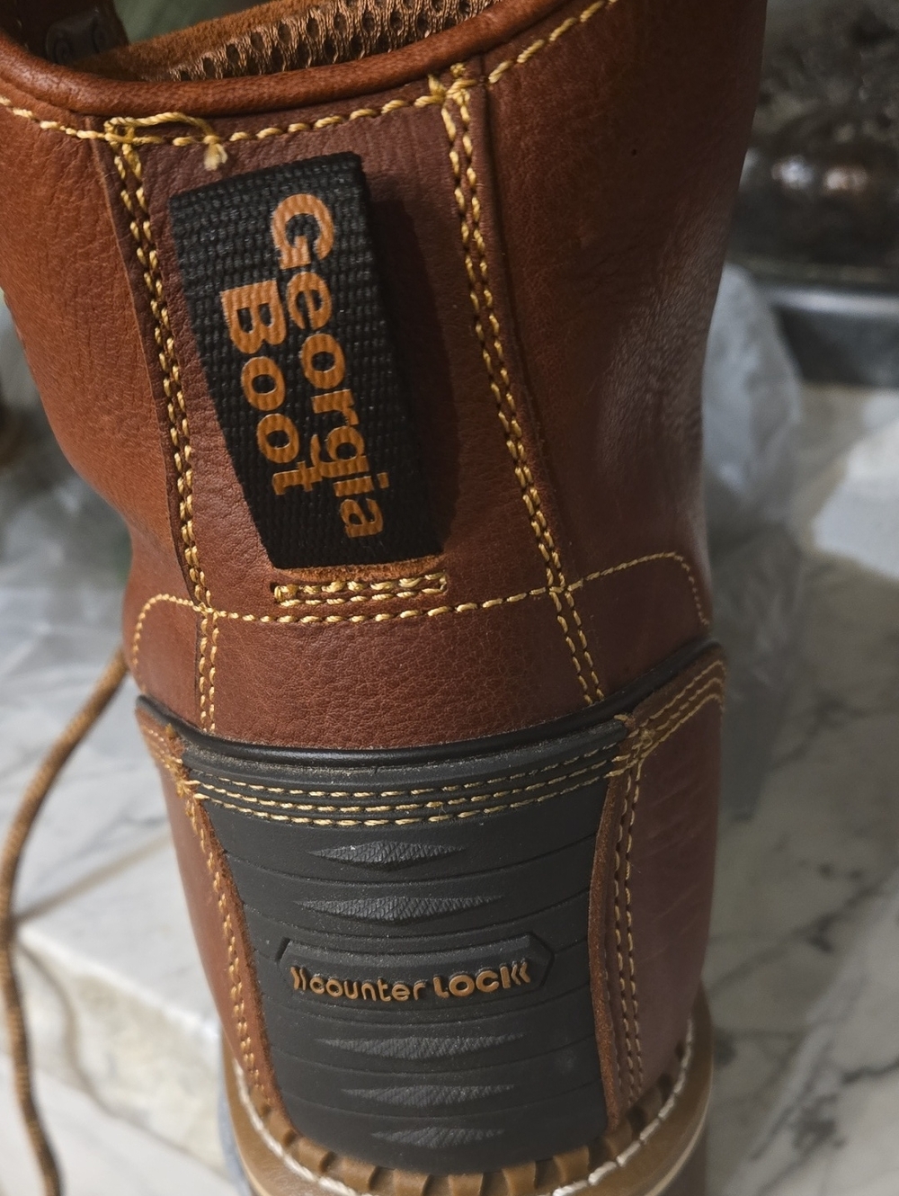 Georgia Boot Chestnut Lace-Up Work Boots